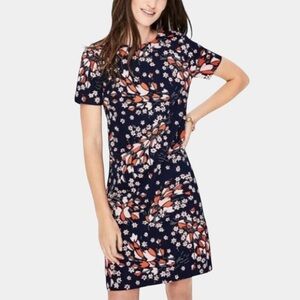 NWT Boden Easy Shift Dress Size 16L Tall Navy Blue Orange Pink Floral WO217